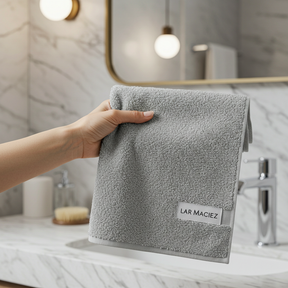 Kit com 3 Toalhas de Rosto Lar Maciez – Algodão Felpudo e Toque Suave